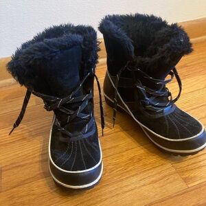 Sorel Tivoli II Women's Size 10 Waterproof Snow Boots Black Suede Faux Fur
